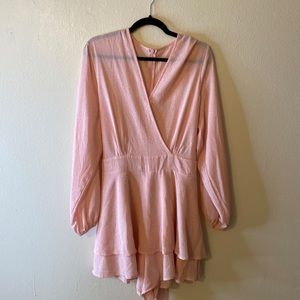 Pink & White Long Sleeve Romper XXL
